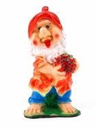 Садовая фигура из гипса «Гном с клубникой» красный, 20×30×65 см - фото 24225200