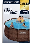 Бассейн каркасный Steel Pro, 366×122 см, круглый, цвет ротанг, 561JH Bestway - Фото 7