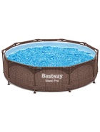 Бассейн каркасный Steel Pro, 305×76 см, круглый, цвет ротанг, 561JE Bestway - Фото 6