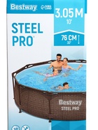 Бассейн каркасный Steel Pro, 305×76 см, круглый, цвет ротанг, 561JE Bestway - Фото 7
