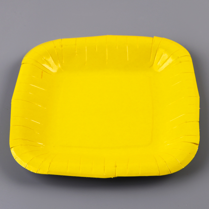 Тарелка бумажная квадратная "желтая",квадратная, 16,5х16,5 см