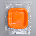 Тарелка одноразовая бумажная квадратная, оранжевая, квадратная, 16,5х16,5 см 10254223