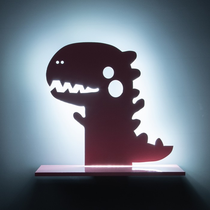 Бра "Динозавр" LED 24Вт розовый 35х30 см - фото 1884531424