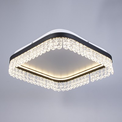 Люстра BayerLux «Бахрома», LED, 63 Вт, 3000-6000К, черный/белый, 50×50×12 см
