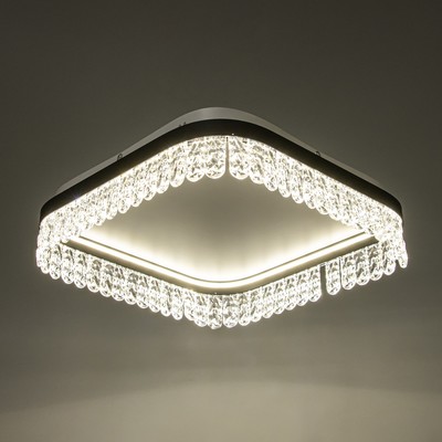 Люстра BayerLux «Бахрома», LED, 63 Вт, 3000-6000К, черный/белый, 50×50×12 см