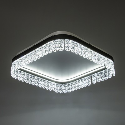 Люстра BayerLux «Бахрома», LED, 63 Вт, 3000-6000К, черный/белый, 50×50×12 см