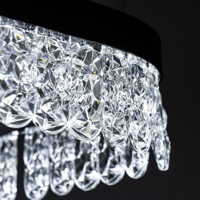 Люстра BayerLux «Бахрома», LED, 63 Вт, 3000-6000К, черный/белый, 50×50×12 см