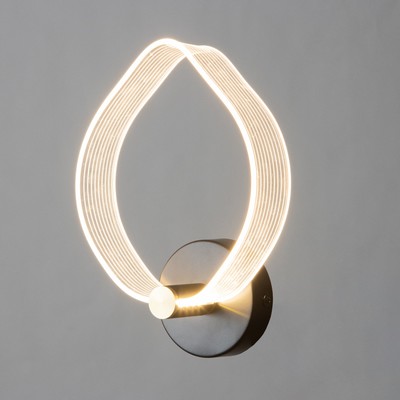 Бра «Листок» LED 8 Вт 3000-6000К черный 25×20×6 см