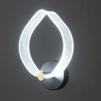Бра «Листок» LED 8 Вт 3000-6000К черный 25×20×6 см