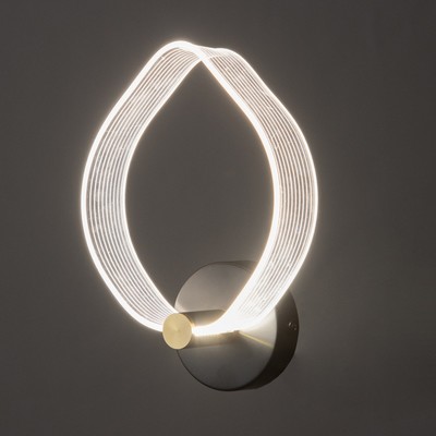Бра «Листок» LED 8 Вт 3000-6000К черный 25×20×6 см