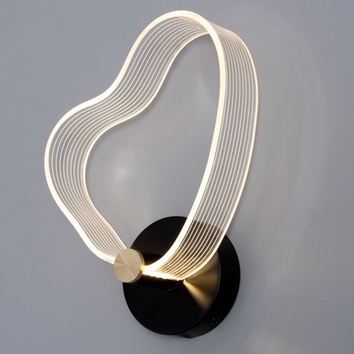 Бра «Сердце» LED 8 Вт 3000-6000К черный 25×20×6 см