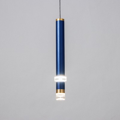 Светильник подвесной «Регент» LED 5 Вт 4000К синий 3.3×3.3×30-130 см