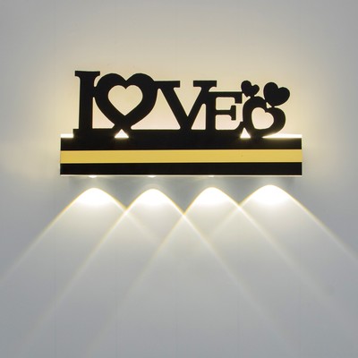 Бра «Любовь» LED 4000К 12 Вт черный 38×20×4 см