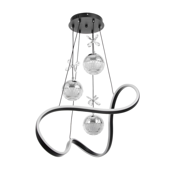 Светильник с ПДУ «Фиора» LED 140 Вт 3000-6000К черный 49×49×15-115 см