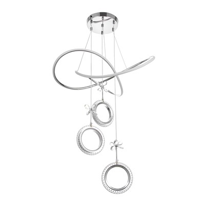 Светильник с ПДУ «Лаурен» LED 130 Вт 3000-6000К серебро 53×53×100 см