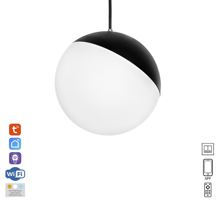 Светильник трековый ULTRA «Шар», светодиодный, 6 Вт, 48 В, 3000K-5700К, CRI90, 10×10×10 см, чёрный