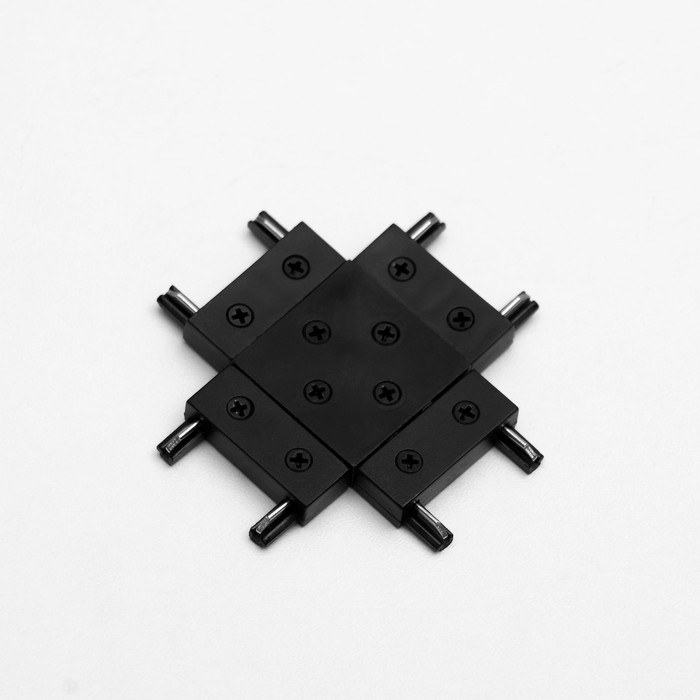 Коннектор ультратонкий х-образный черный 4,6х4,6х0,6 см - фото 1909528561