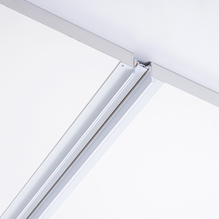 Шинопровод магнитный трековый встраиваемый ULTRA «Слим-100», 200 см, двухжильный, белый - Фото 1