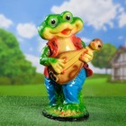 Садовая фигура "Лягушка с мандалиной" 18х26х51см - Фото 1