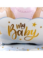 Воздушный шар фольгированный 62" «Мишка в короне — девочка», фигура, на подставке - Фото 4