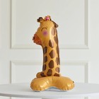 Воздушный шар фольгированный 24" «Цифра 1. Жираф», на подставке - Фото 2