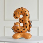 Воздушный шар фольгированный 24" «Цифра 3» на подставке, гепард - Фото 2