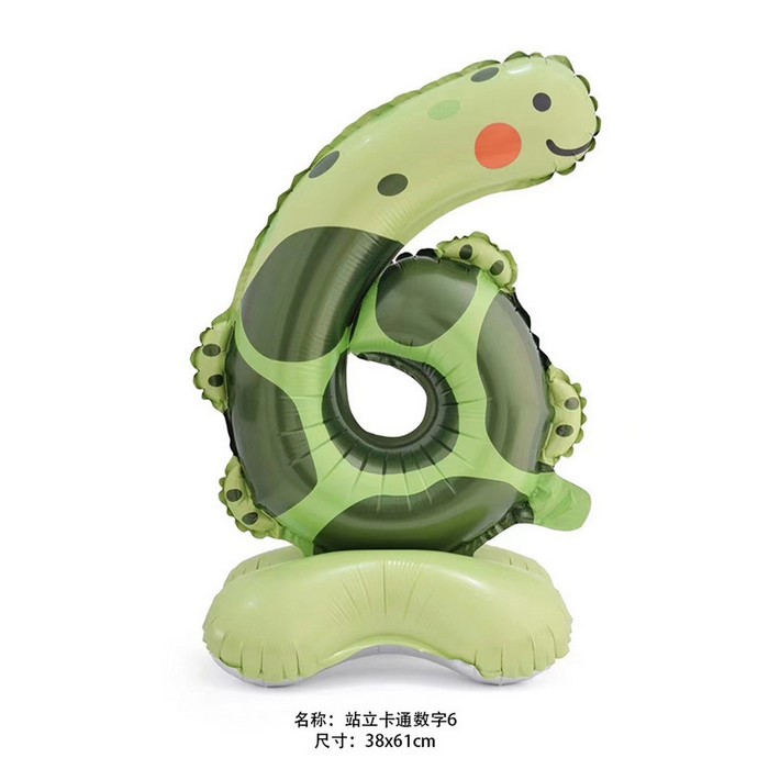 Воздушный шар фольгированный 24" «Цифра 6», на подставке - Фото 1