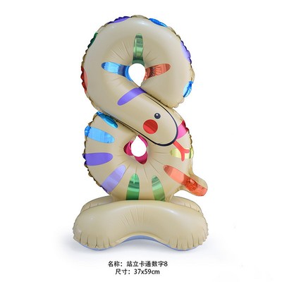 Воздушный шар фольгированный 24" «Цифра 8. Змея», под воздух