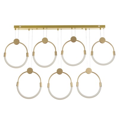 Светильник «Кольца» 7хLED 75 Вт 3000К золото 135×50 см