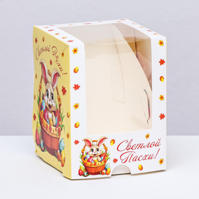 Пасхальная коробочка с окном "Пасхальный кролик" 12,5 х 9,5 х 9,5 см