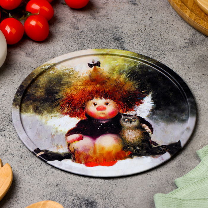 Набор тарелок декоративных Ангел семейного счастья, 3 шт, 20 х 0,4 х 0,32 см, металл
