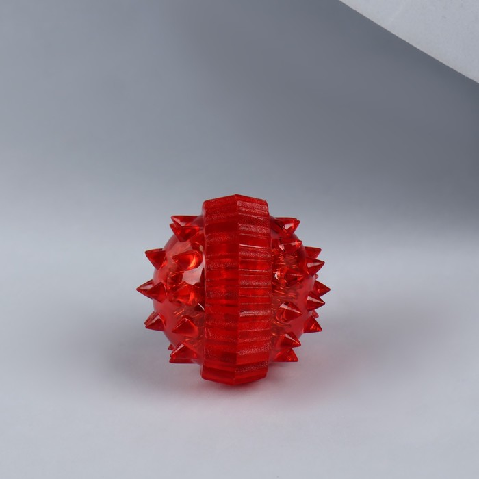 Массажёр «Су-джок», d = 3,5 см, с 2 кольцами, цвет красный