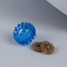 Массажёр «Су-джок», d = 3,5 см, с 2 кольцами, цвет синий - Фото 7