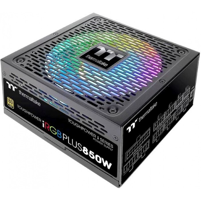 Блок питания Thermaltake ATX 850W, 24+4+4pin, APFC, 140 мм fan, color LED 12xSATA, RTL - фото 51623334