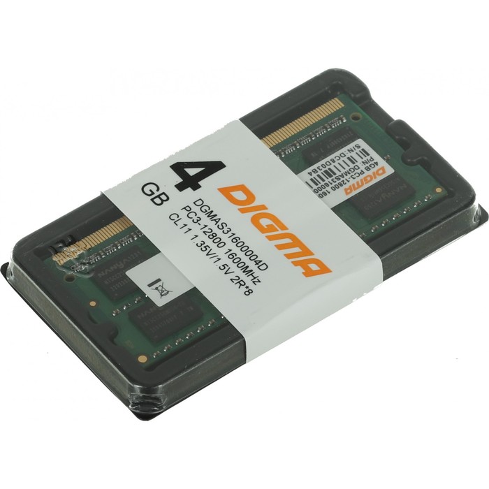 Модуль памяти DDR3 4Gb 1600MHz DGMAS31600004D RTL PC3-12800 CL11 SO-DIMM 204-pin 1.5В dual rank - фото 51623360