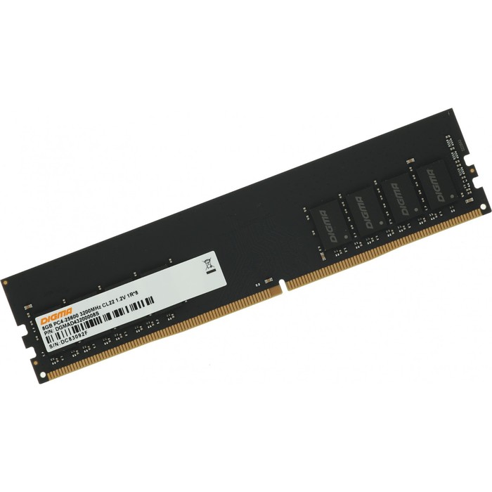 Модуль памяти DDR4 8Gb 3200MHz DGMAD43200008S RTL PC4-25600 CL22 DIMM 288-pin 1.2В single rank - фото 51638407