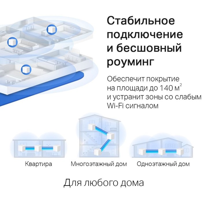 Бесшовный Mesh роутер Mercusys Halo H30G AC1300, 1000 Мбит/с, 2 шт, белый - фото 51625301