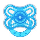 Соска - пустышка силиконовая классическая Крошка Я «Зайка», от 6 мес., с колпачком, держатель, голубой - Фото 3