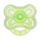 Соска - пустышка силиконовая классическая Крошка Я «Зайка», от 6 мес., с колпачком, держатель, зеленый - Фото 3