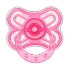 Соска - пустышка силиконовая классическая Крошка Я «Мишка», от 6 мес., с колпачком, держатель, розовый - Фото 3