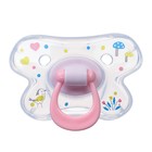 Соска - пустышка силиконовая ортодонтическая M&B «Зайка», от 12 мес., с колпачком, держатель, розовый - Фото 3