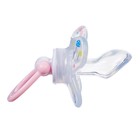 Соска - пустышка силиконовая ортодонтическая M&B «Зайка», от 12 мес., с колпачком, держатель, розовый - Фото 4