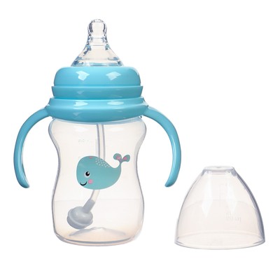 Бутылочка для кормления M&B, широкое горло Ø50 мм, от 0 мес., 180 мл., голубой