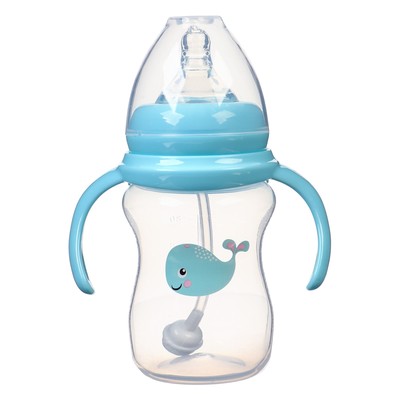 Бутылочка для кормления M&B, широкое горло Ø50 мм, от 0 мес., 180 мл., голубой