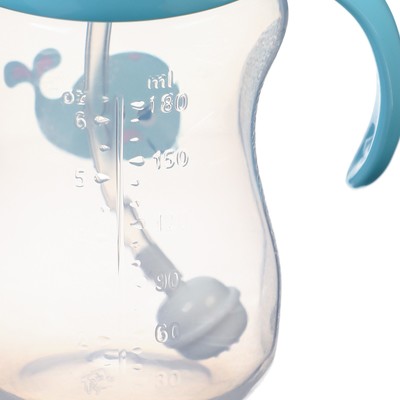 Бутылочка для кормления M&B, широкое горло Ø50 мм, от 0 мес., 180 мл., голубой