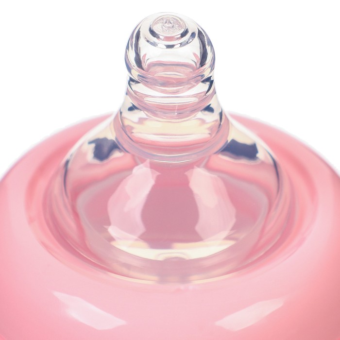 Бутылочка для кормления, ШГ Ø50мм,180 мл, +0мес., цвет розовый