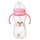 Бутылочка для кормления M&B, широкое горло Ø50 мм, от 6 мес., 300 мл., розовый - Фото 3