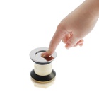 Донный клапан ZEIN BP3, корпус пластик, малая кнопка, нержавеющая сталь, с переливом - Фото 9