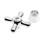 Ручка на смеситель ZEIN Z005, крест, для кран-букс со штоком на 20 шлицов, пластик, хром - Фото 3