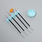 Подставка для маникюрных кистей и баночка для ликвида, цвет голубой - Фото 4